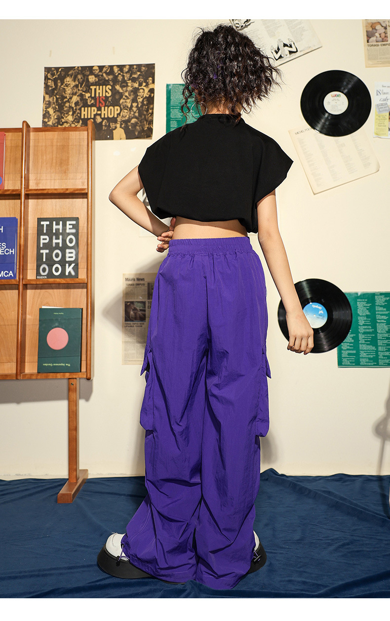 friendly4kid ชุดเต้น ชุดเชียร์ เสื้อแขนกุด+กางเกงคาร์โก้เหลือง เสื้อแยก