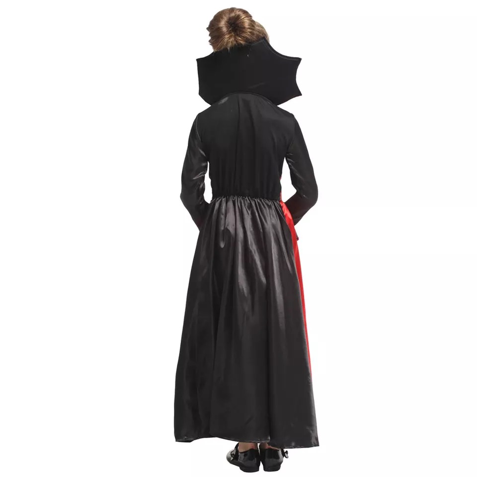 Haloween day : ชุดฮาโลวีน แดร๊กคูร่า หญิง สีแดง ยาว