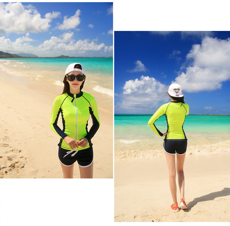 ชุดว่ายน้ำเซต 3 ชิ้น แขนยาว กันuv 2xl บรารอบอก 34-40