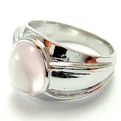 แหวนเงินแท้ราคาถูกชุบทองคำขาว พลอยแท้โรสควอทซ์ 4.75 กะรัต งานประณีตสวยงาม สั่งผลิตค่ะ