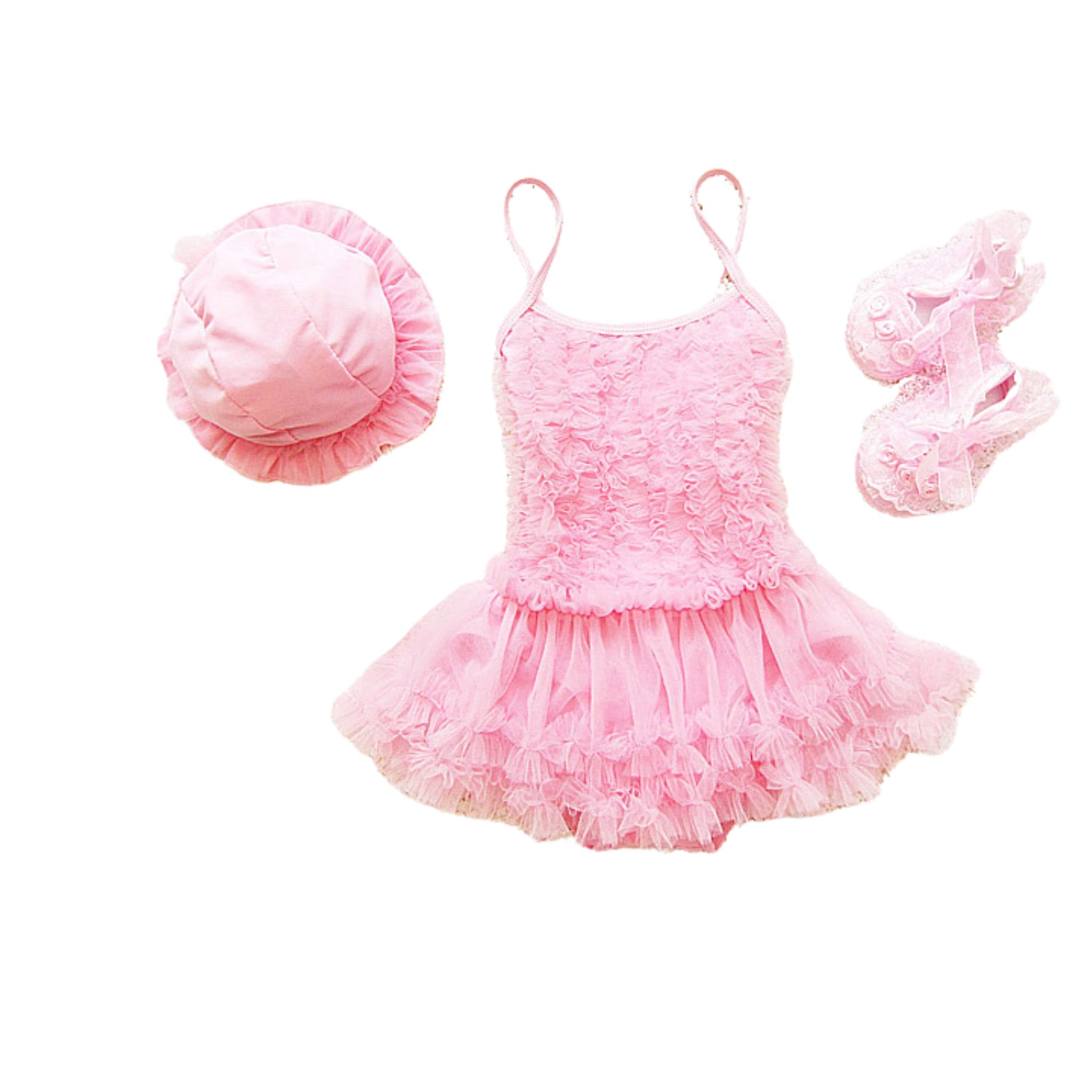 สินค้าพร้อมส่ง ชุดว่ายน้ำ เด็กหญิง เซ็ต 3 ชิ้น สไตล์ลายดอก