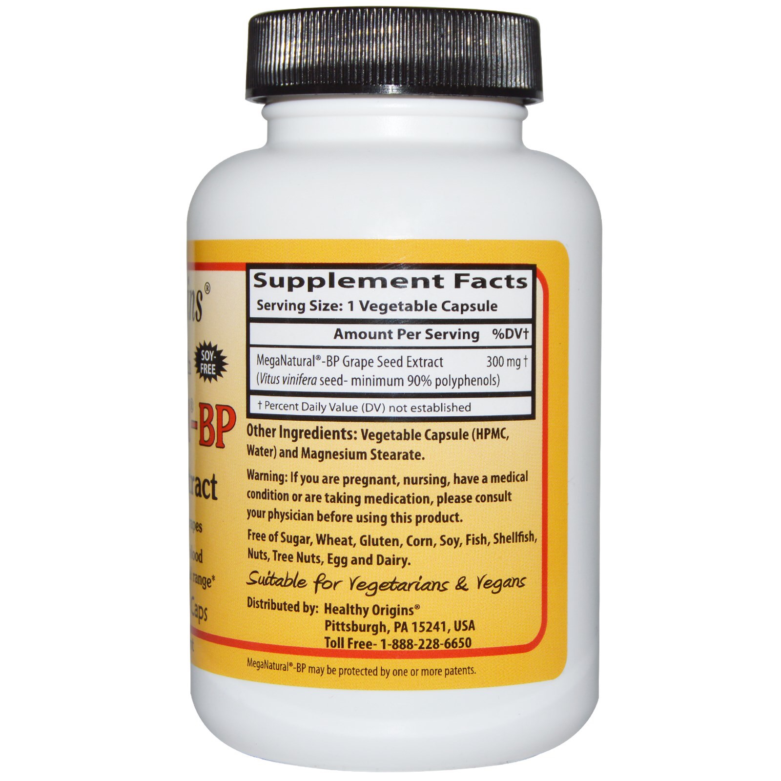 **พร้อมส่ง** Healthy Origins Mega Natural-BP Grape seed Extract 300 mg,60 capsules สารสกัดจากเมล็ดองุ่นเพื่อผิวกระจ่างใส ไร้ริ้วรอย
