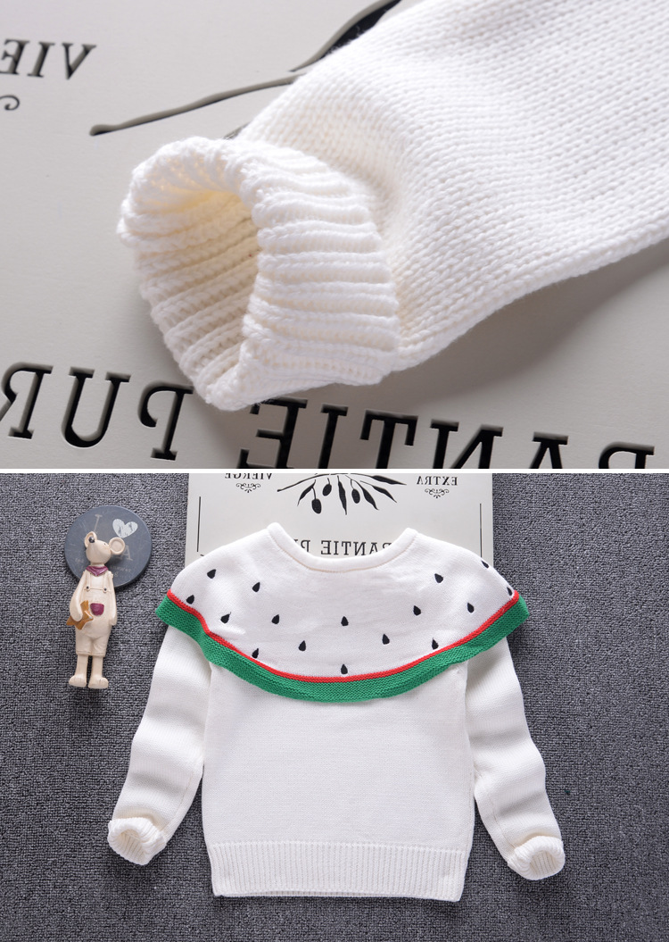 เสื้อกันหนาวเด็ก ลายแตงโม คอกลม