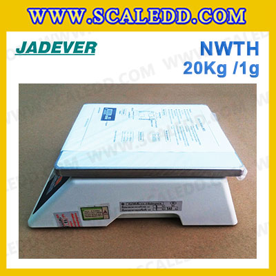 เครื่องชั่งน้ำหนักดิจิตอล พิกัดน้ำหนัก 20kg ยี่ห้อ JADEVER รุ่น NWTH ความละเอียด 1g (มีใบผ่านตรวจรับรองจากสำนักชั่งตวงวัด)