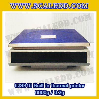 เครื่องชั่งดิจิตอล พิกัดน้ำหนัก 6kg Built-in thermal printer ยี่ห้อ SDS รุ่น IDS816 ค่าละเอียด 0.2g