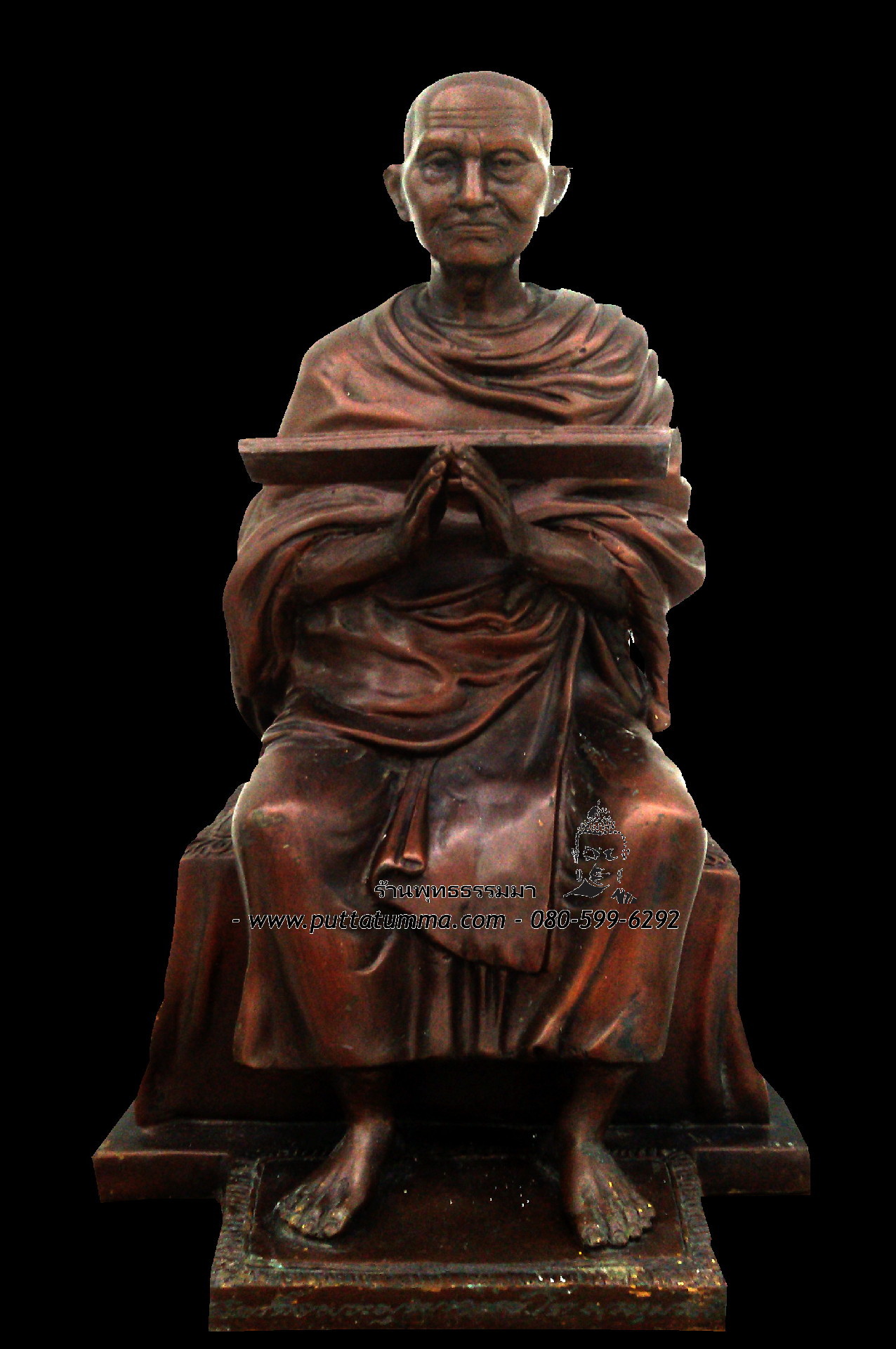 สมเด็จพุฒาจารย์โต พรหมรังสี เทศนาธรรม เนื้อโลหะ ขนาด 9 นิ้ว สูง 17 นิ้ว