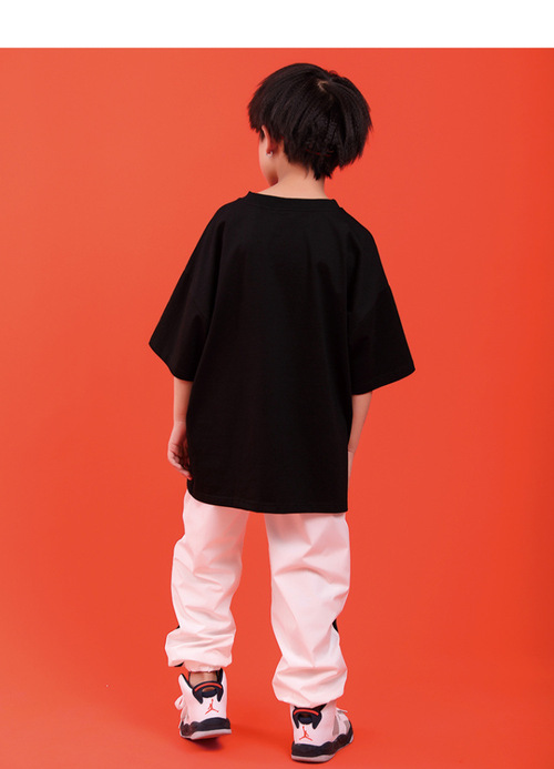 ชุดเต้น ชุดแดนซ์ เสื้อเอวลอยสีดำ+กางเกงขายาวสีขาว