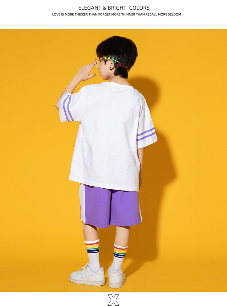 friendly4kid พร้อมส่ง ชุดเต้น ชุดเชียร์ เสื้อแขนสั้นหัวใจ+กระโปรง งานโรงเรียน กิจกรรมเต้น