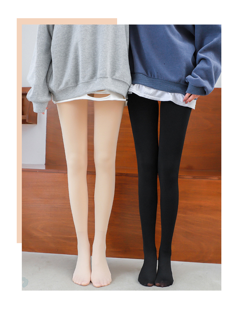 เลกกิ้งกันหนาวญี่ปุ่นมีขนสัตว์ หนัก 300 กรัม สีดำ/สีเนื้อ