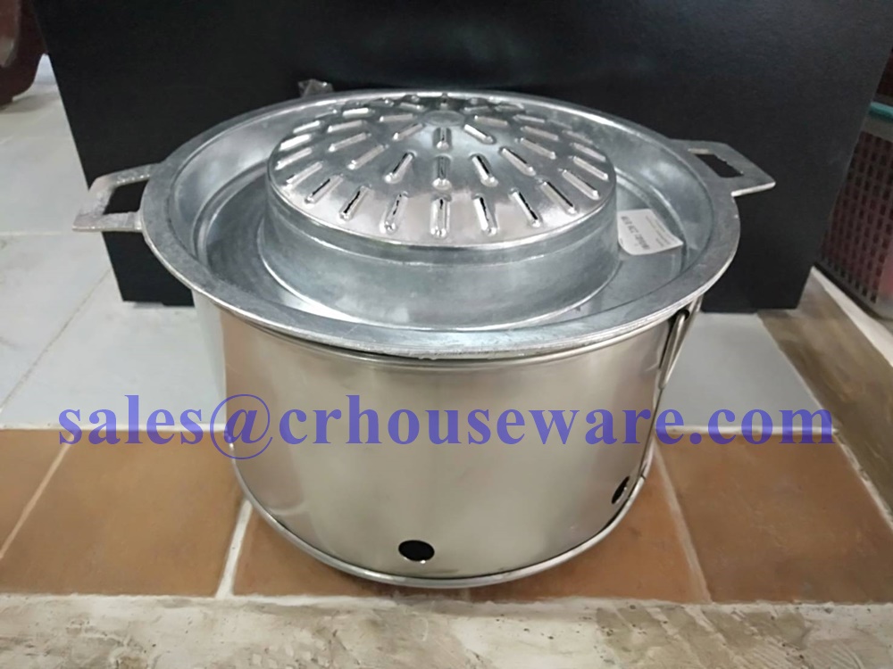 เตาสแตนเลส พร้อมแผ่นย่างหมูกระทะ 30 ซม. 006-RD-14SET2