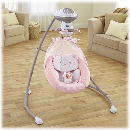 SALE!!SALE!!!เปลไกวอัตโนมัติ Fisher Price My Little Snugakitty Cradle N Swing