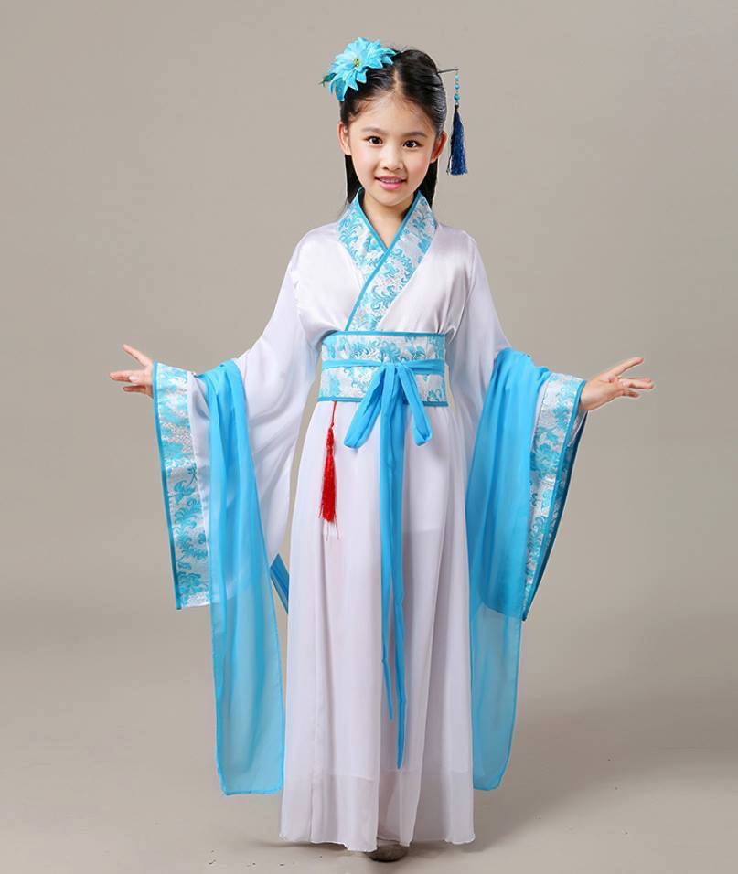 ชุดจีน กี่เพ้า จีนโบราณยาว รุ่นสีพื้นขาวขลิบสี