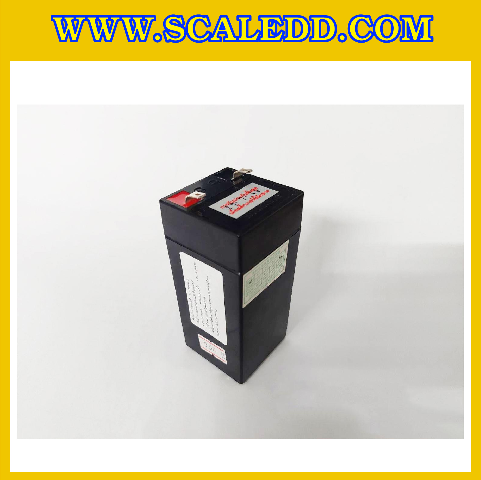 แบตเตอรี่เครื่องชั่ง 4V. 4Ah แบตเตอรี่อะไหล่เครื่องชั่ง แบตหน้าจอเครื่องชั่ง เแบตเตอรี่อะไหล่เครื่องชั่ง Battery 4V 4Ah สำหรับเครื่องชั่ง รุ่น LP7516, JWI-686, IDS714