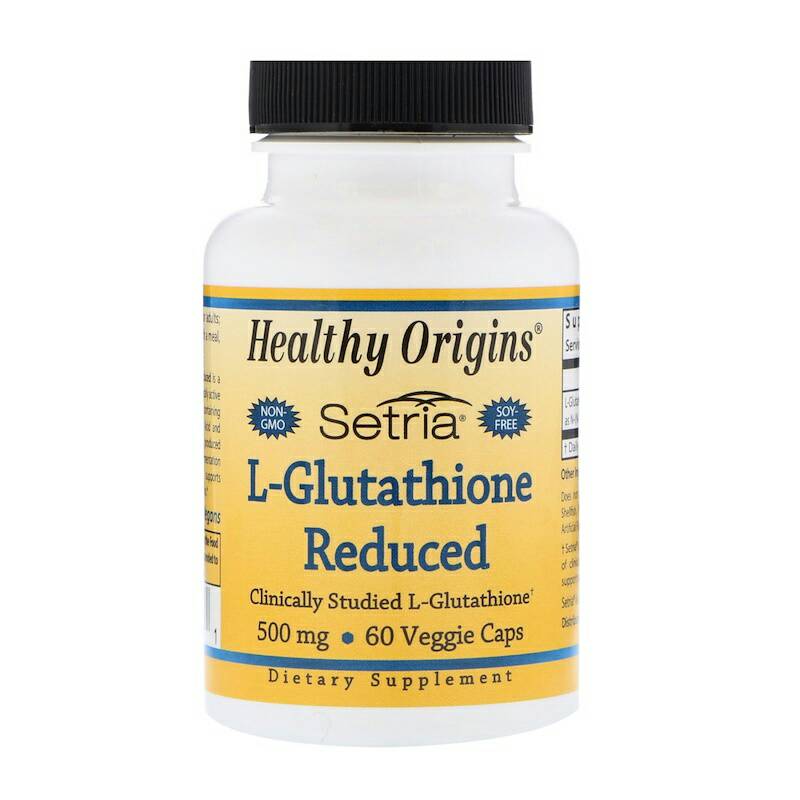 Healthy Origins L-Glutathione Reduced 500mg 60 caps ช่วยต้านอนุมูลอิสระ ขจัดสารพิษออกจากตับและยับยั้งการสร้างเมลานินทำให้ผิวขาวใส