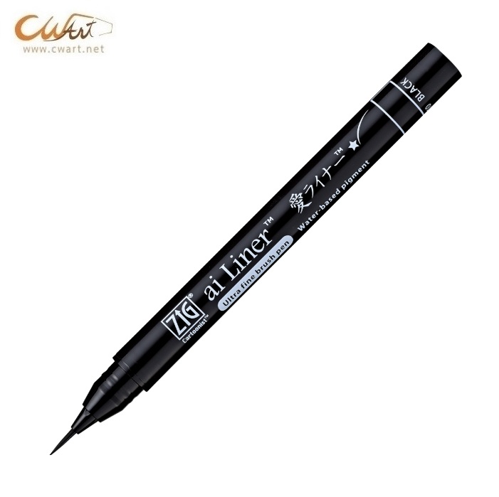 ปากกาพู่กัน Kuretake ai Liner ปลายเล็ก เรียวแหลม หมึกกันน้ำ