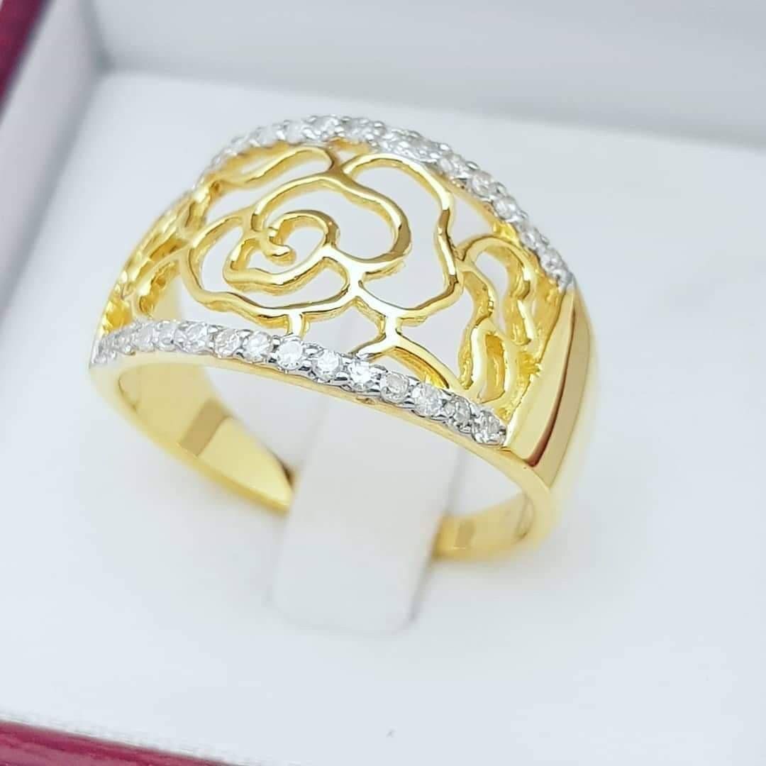 พร้อมส่งและสั่งผลิตแหวนเพชรแท้กุหลาบ แหวนแต่งงาน แหวนหมั้น ใส่เที่ยว ออกงาน แหวนทองคำ 9K เพชรกุหลาบแท้ 0.25 กะรัต 30 เม็ด ราคาถูกมาก ส่งฟรี