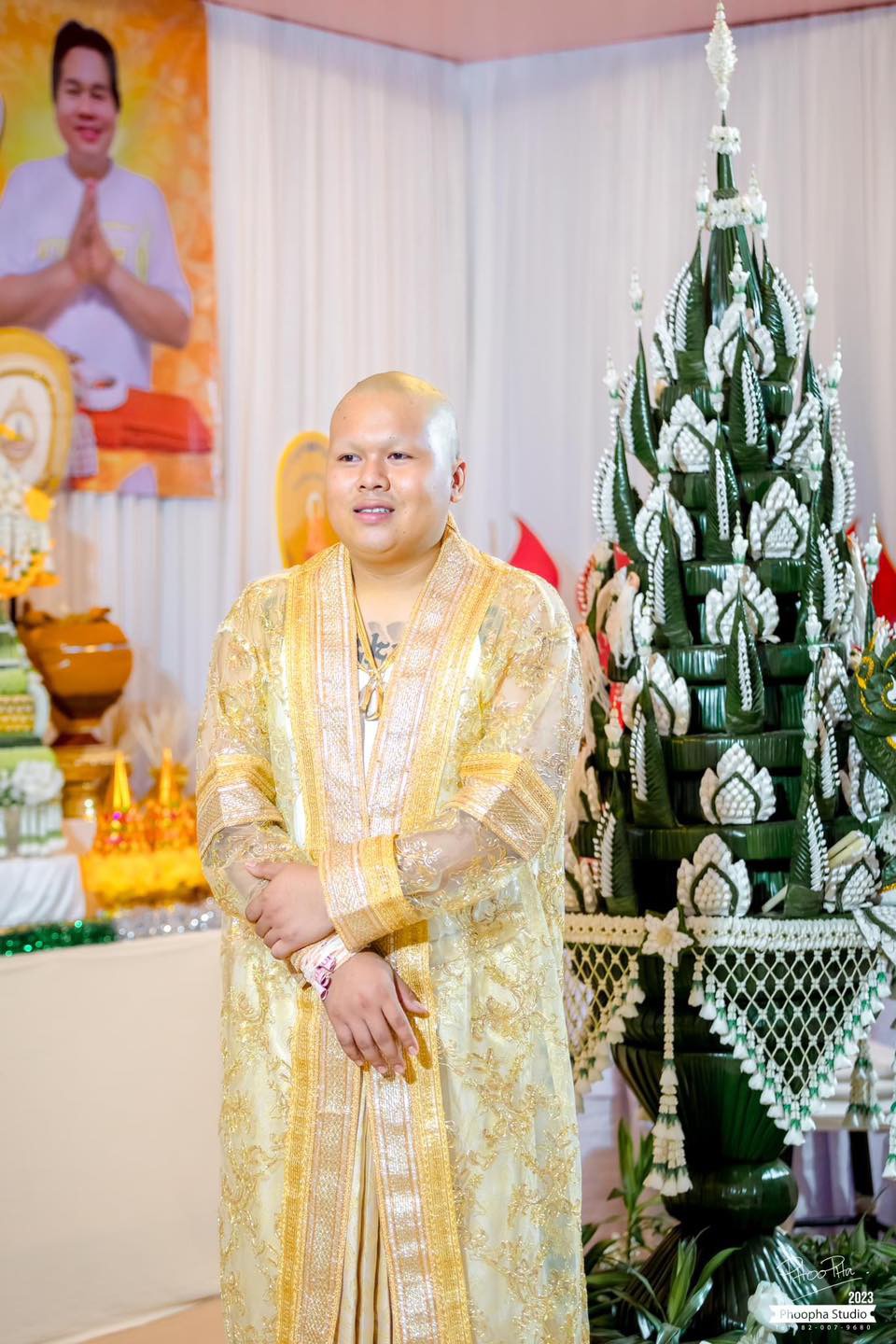 บายศรีทำขวัญนาค 7ชั้นพญานาค1เศียร