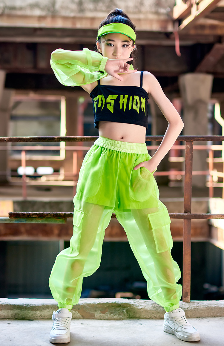 พร้อมส่ง***ชุดเต้น ชุดแดนซ์ กางเกงขายาว เซ็ตนีออน