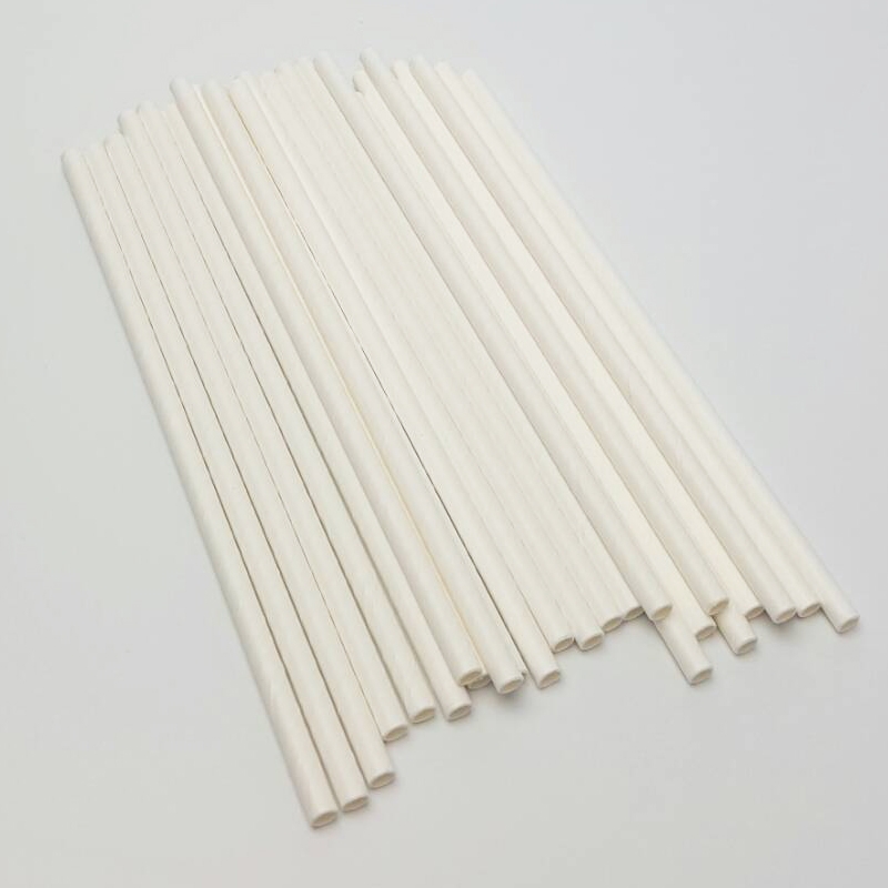 หลอดกระดาษ สีขาว ขนาด 6 มิล ยาว 19.5 ซม. ( แพ็คละ 25 ชิ้น )