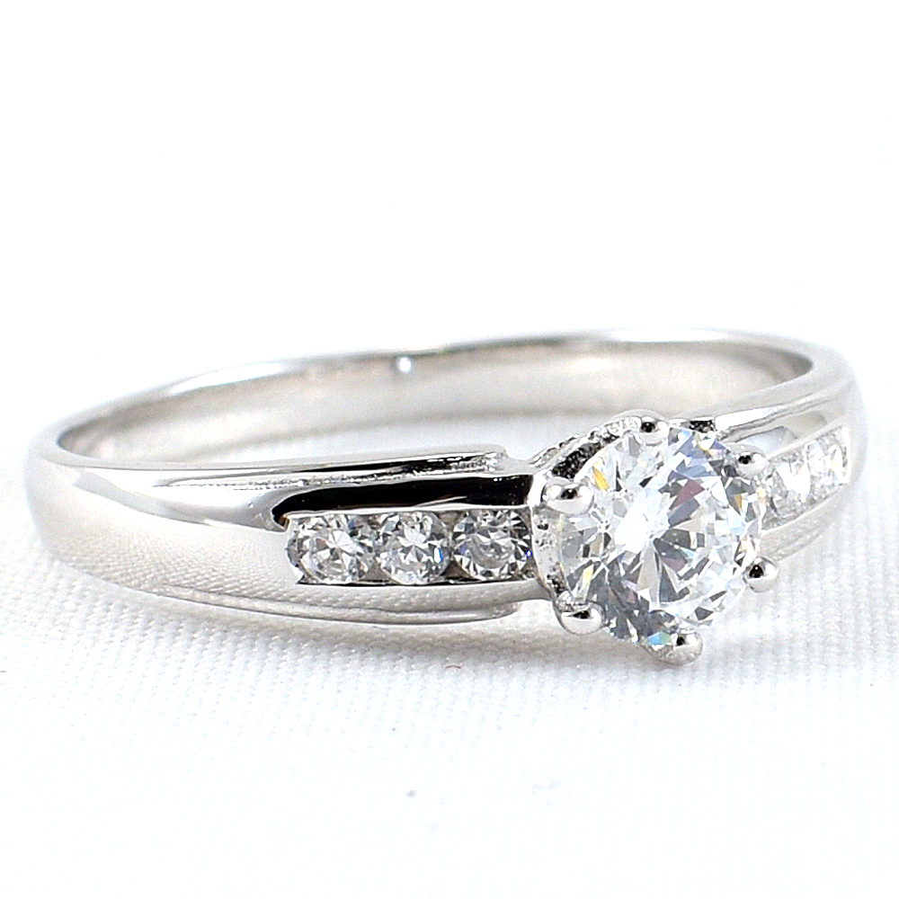 แหวนเงินแท้ราคาถูกชุบทองคำขาว งานประณีตสวยงาม สั่งผลิตค่ะ