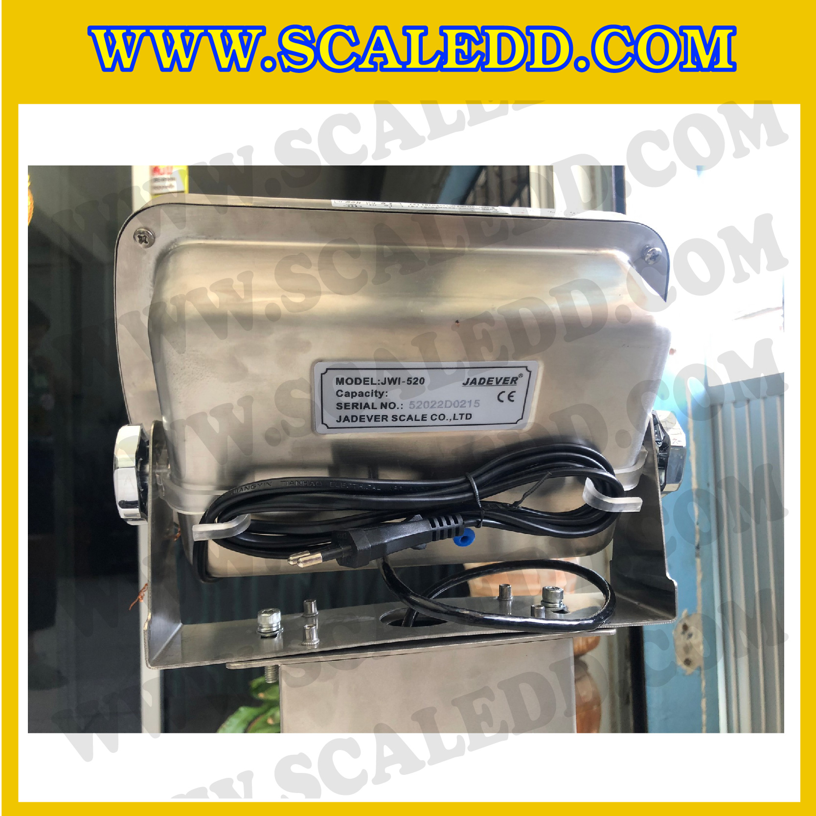 เครื่องชั่งตั้งพื้นกันน้ำสแตนเลสพร้อมล้อ 150kg รุ่น JWI-520 ขนาดแท่น 40x50 cm. เครื่องชั่งกันน้ำ150kg เครื่องชั่งดิจิตอล150kg ตาชั่งกันน้ำ 150kg ตาชั่งดิจิตอลกันน้ำสแตนเลสมีล้อ 150 กิโลกรัม พิกัด 150kg ความละเอียด 10g ยี่ห้อ JADEVER