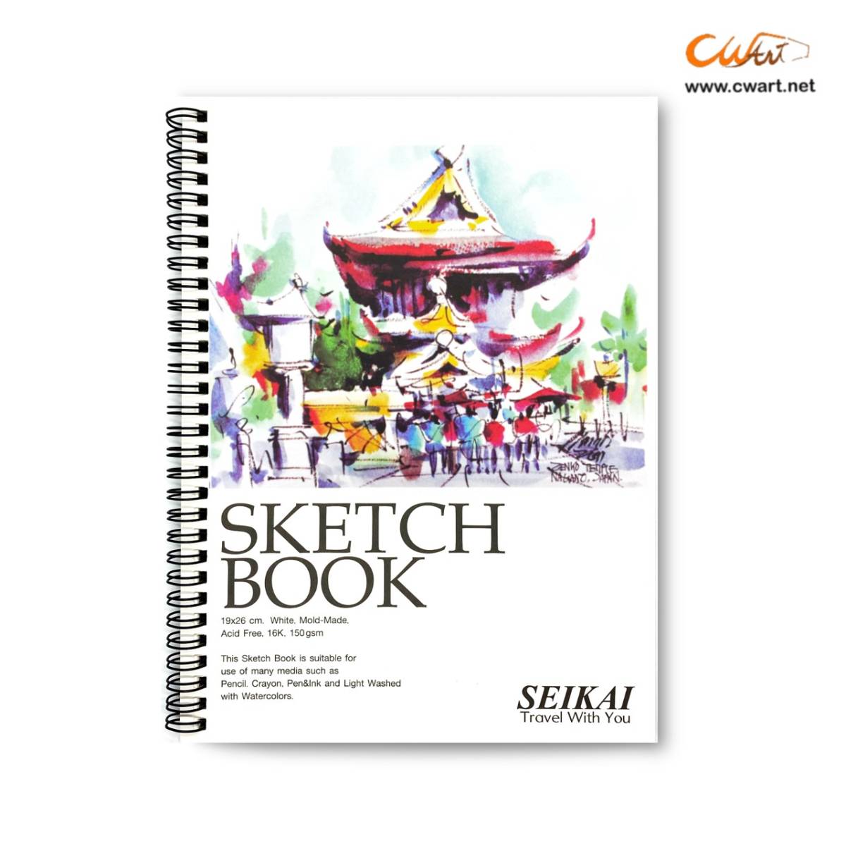 สมุดสเก็ตช์ริมลวด Seikai 150g 25แผ่น