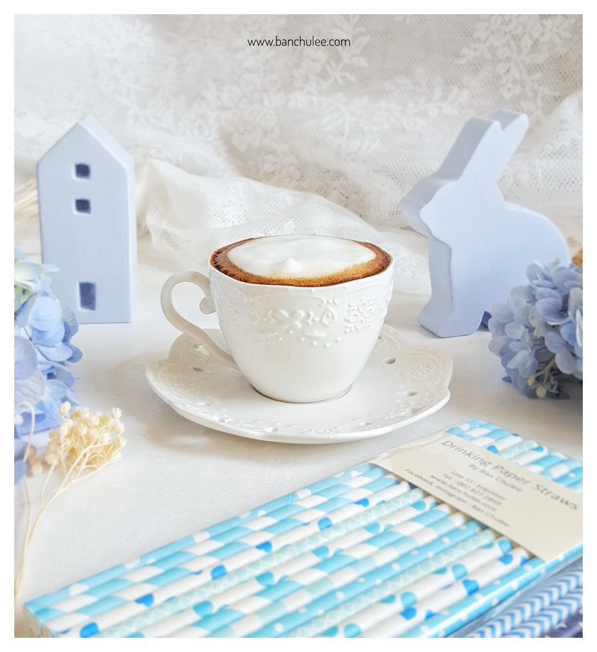 Ceramic Coffee Cup Set ชุดแก้วกาแฟ สีขาว ลายนูน