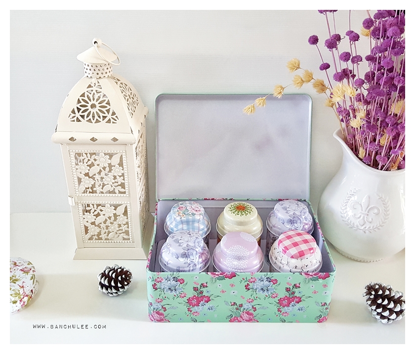 Floral Storage Tin Box กล่องเก็บของ ลายดอกไม้ งานสังกะสี