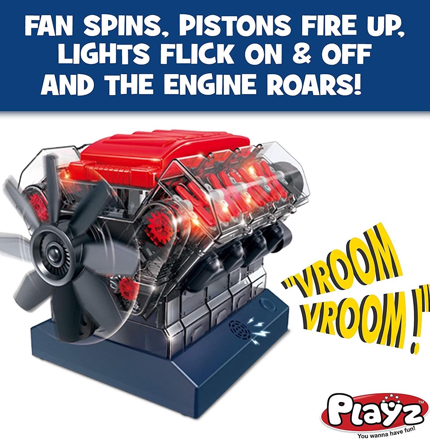 เครื่องยนต์จำลอง Playz V8 Combustion Engine Model Building Kit