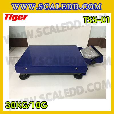 เครื่องชั่งพกพา30กิโลกรัม เครื่องชั่งน้ำหนักแบบพกพา30กิโลกรัม เครื่องชั่งน้ำหนักดิจิตอล30กิโลกรัม เครื่องชั่งพกพาพร้อมบลูทูธ(Bluetooth) พิกัดน้ำหนัก 30 กิโลกรัม ความละเอียด 0.10kg ยี่ห้อ TIGER รุ่น TSS-01