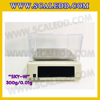 เครื่องชั่งดิจิตอล ทศนิยม 2 ตำแหน่ง SKY-W 300gx0.01g เครื่องชั่งละเอียดสูง300g เครื่องชั่งน้ำหนัก300g ตาชั่ง300กรัม ตาชั่งดิจิตอล300กรัม พิกัดน้ำหนัก 300g ความละเอียด 0.01g ยี่ห้อ JADEVER รุ่น SKY-W (เครื่องชั่งมีใบผ่านตรวจรับรองจากสำนักชั่งตวงวัด)
