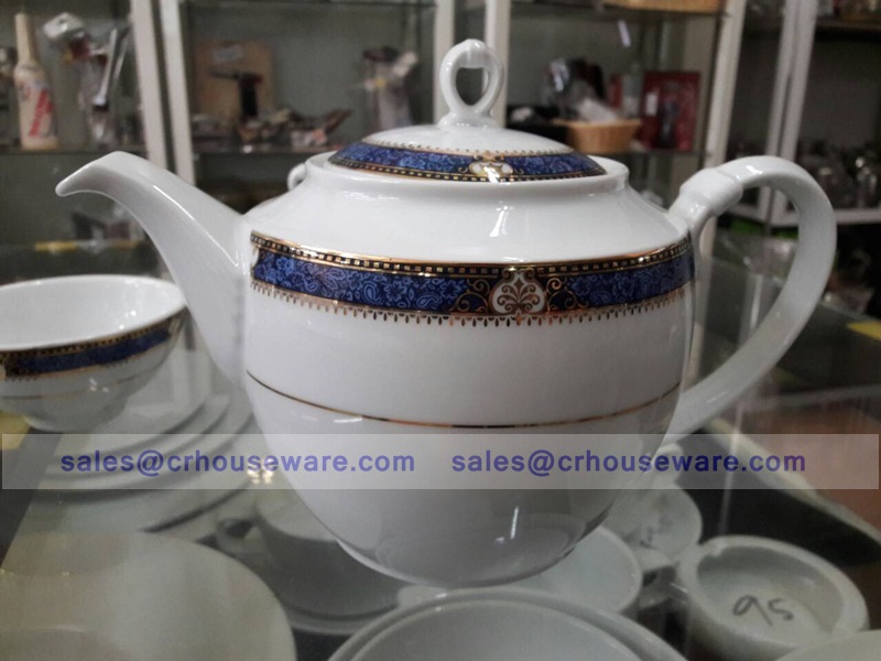TEA POT W/LID Code : RPP 2704/L,กาน้ำชาพอร์ซิเลนลายพรีเซ็นบูล,