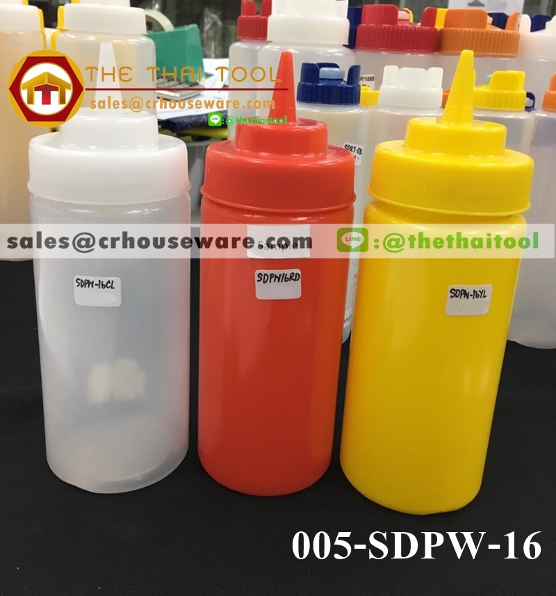 ขวดบีบซอส ปากกว้าง WIDE MOUTH SQUEEZE DISPENSERS 16 oz.
