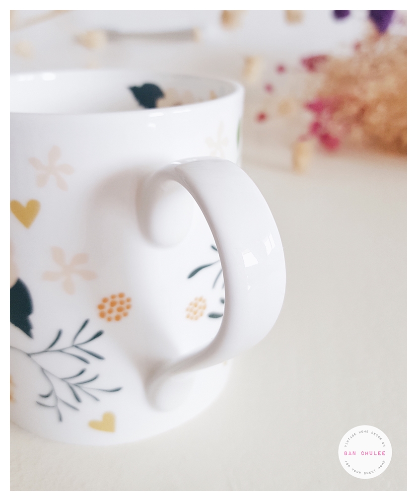 Bone China Mug - Season Flowers แก้วโบน ไชน่า ลายดอกไม้