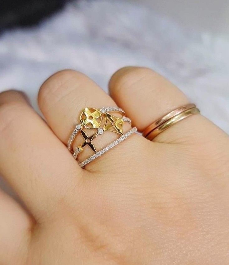 พร้อมส่งและสั่งผลิตแหวนเพชรแท้โฮโลแกรม แหวนแต่งงาน แหวนหมั้น ใส่เที่ยว ออกงาน แหวนทองคำ 9K เพชรกุหลาบแท้ 0.20 กะรัต 51 เม็ด ราคาถูกมาก ส่งฟรี