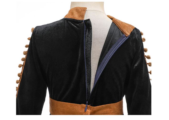 เดรสเจ้าหญิง โฟเซ่น เดรสสีน้ำตาล พร้อมเลกกิ้งและผ้าคลุม