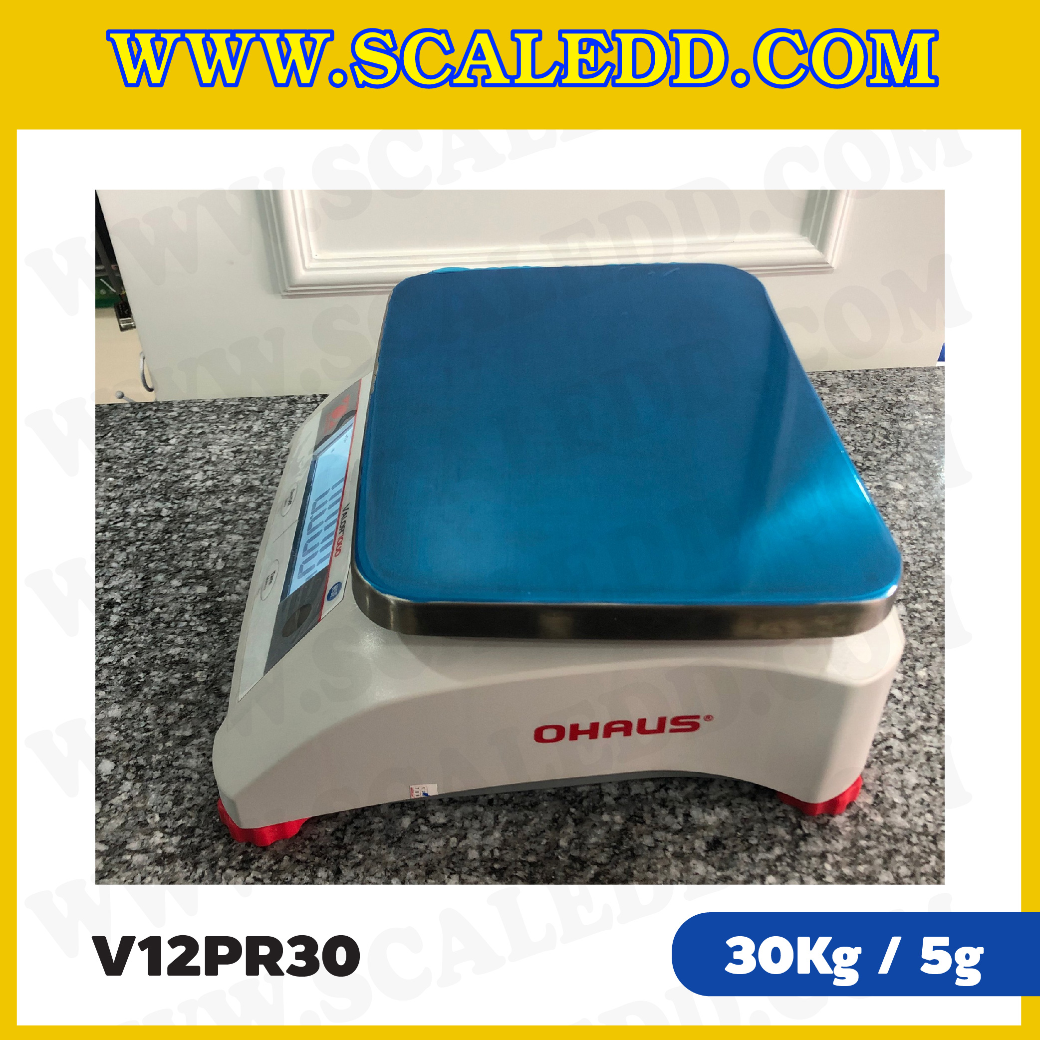 เครื่องชั่งน้ำหนักดิจิตอลตั้งโต๊ะ 2 หน้าจอ พิกัด 30kg ยี่ห้อ OHAUS รุ่น VALOR 1000(V12PR30) ความละเอียด 5g