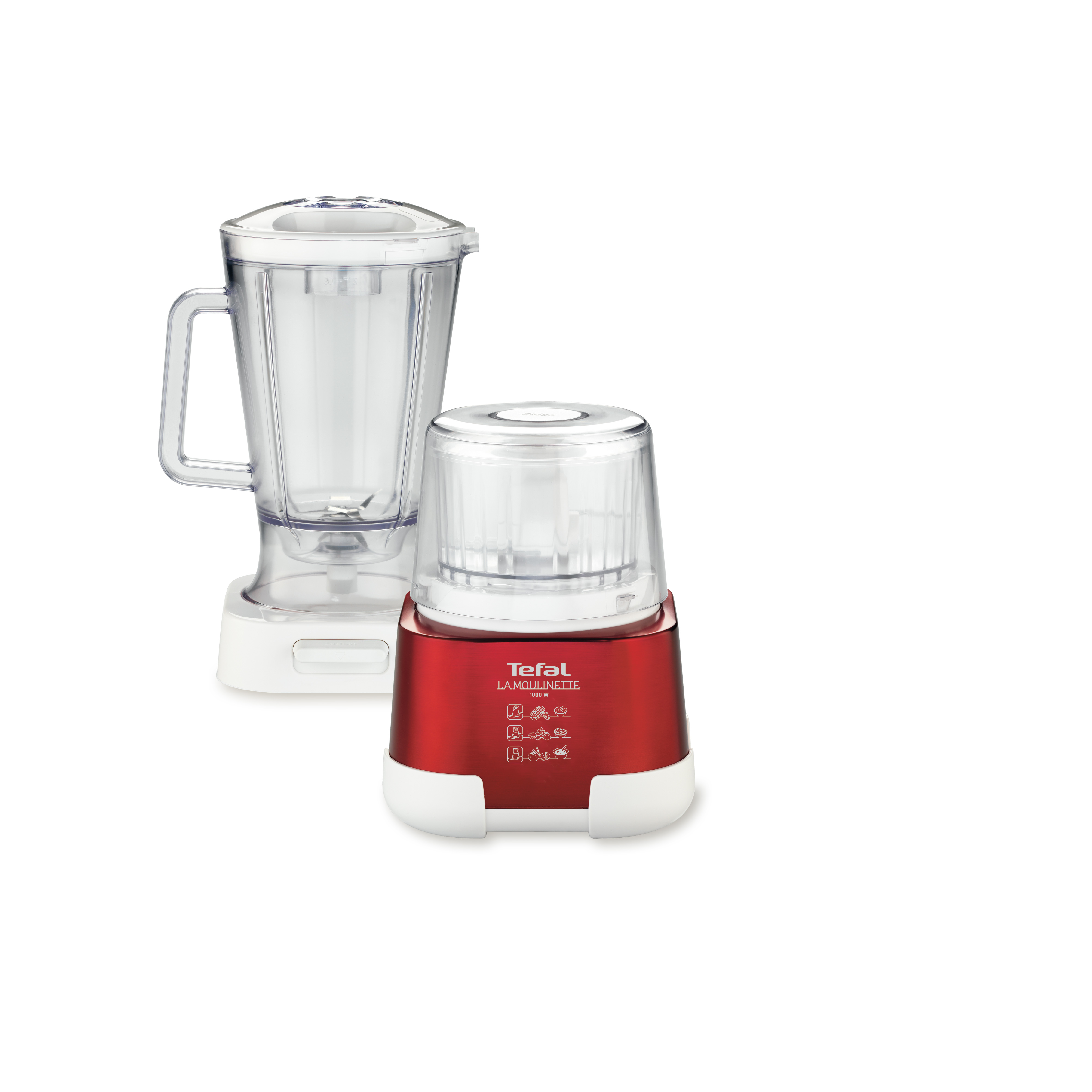 TEFAL เครื่องบดสับอาหาร กำลัง 1,000 วัตต์ ขนาด 1.5 ลิตร โถใหญ่ 850 ml รุ่น MF805 สีขาว-แดง