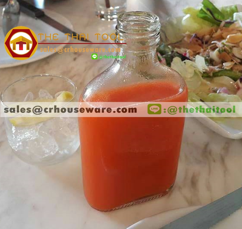 ขวดแก้วแบน 187 ml. Flat glass bottle with lid 187 ml. Code : 005-J-935
