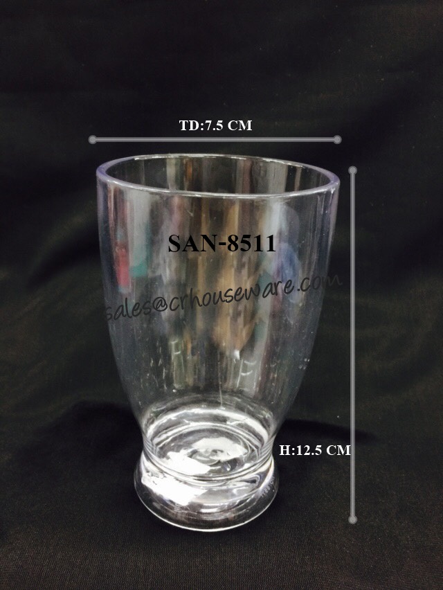 แก้วน้ำพลาสติกริมสระ Conical tumbler glass poolside SAN-8511