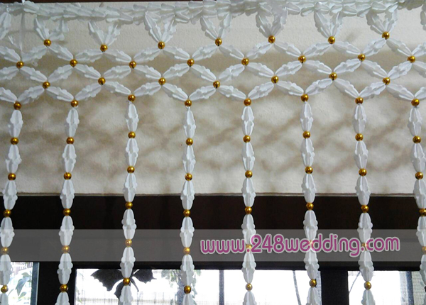 ม่านหน้าต่างดอกรัก รูปหัวใจ