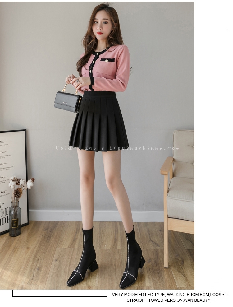 กระโปรงวูลเกาหลีทรงพรีท มี 3 สี S-2XL