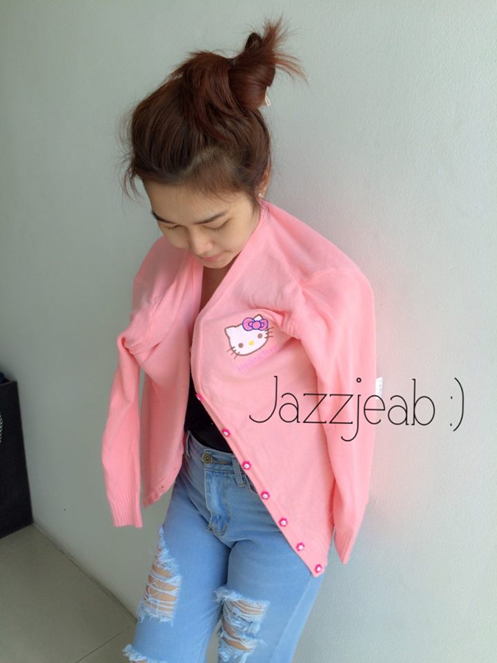 เสื้อกันหนาวคิดตี้ สีชมพู