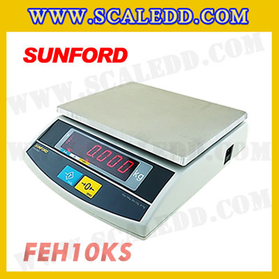 เครื่องชั่งดิจิตอล 10 kg เครื่องชั่งดิจิตอล 10 กิโลกรัม เครื่องชั่งดิจิตอลตั้งโต๊ะ พิกัด 10 kg ค่าละเอียด 1 g ยี่ห้อ SUNFORD รุ่น FEH10KS (รหัสตัวแทน B198)