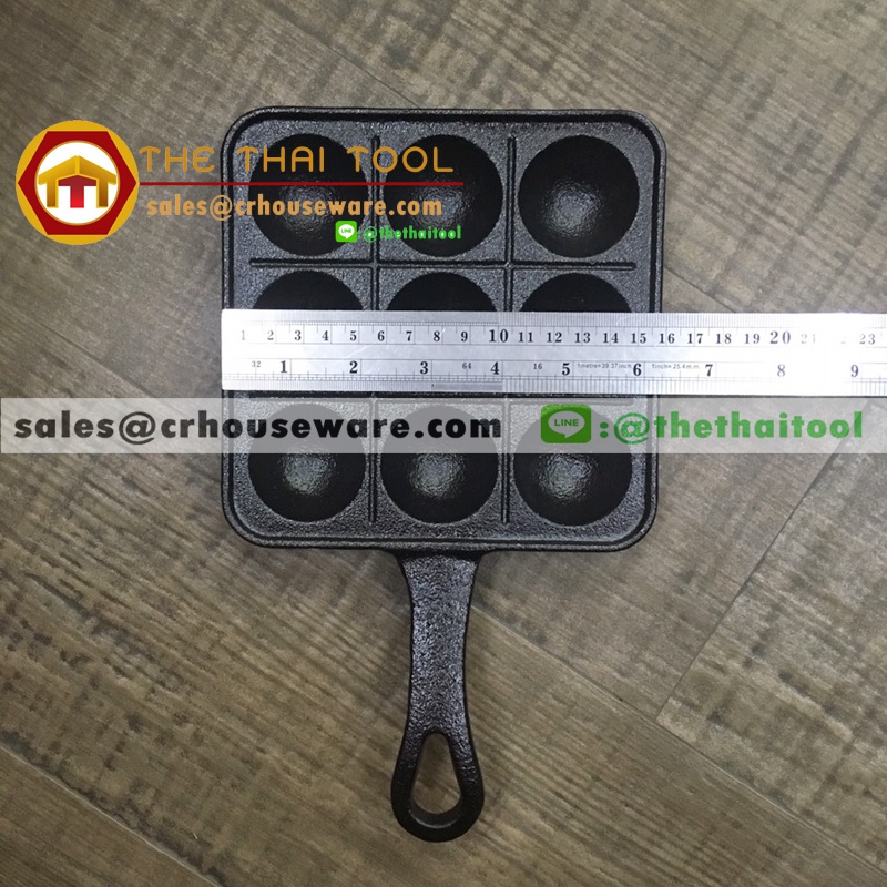 กระทะขนมครกเหล็กหล่อ 9 หลุม 005-KN-966