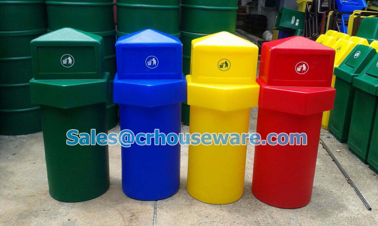 ถังขยะเนื้่อโพลีเอทธิลีนความจุ 160 ลิตร-หัวเพชร 001-TC160 Diamond bins poly ethylene .160 liter. 001-TC160