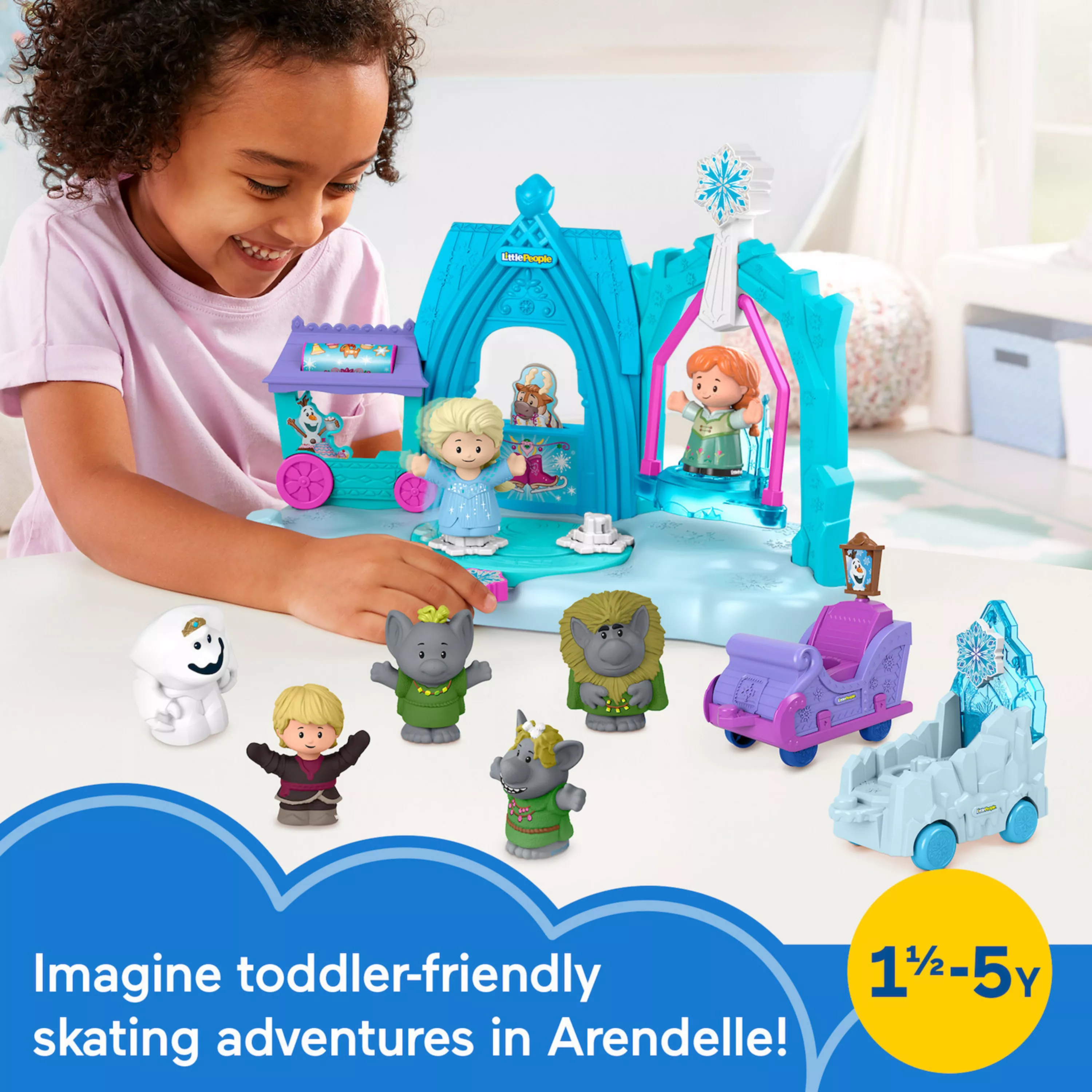 ปราสาท Disney‘s Frozen Little People Arendelle Adventure Playset 10-piece Set by Fisher-Price