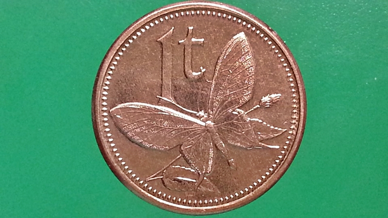 เหรียญ เงินตรา ประเทศ ปาปัวนิวกินี Toea (Bird-wing Butterfly) 2004