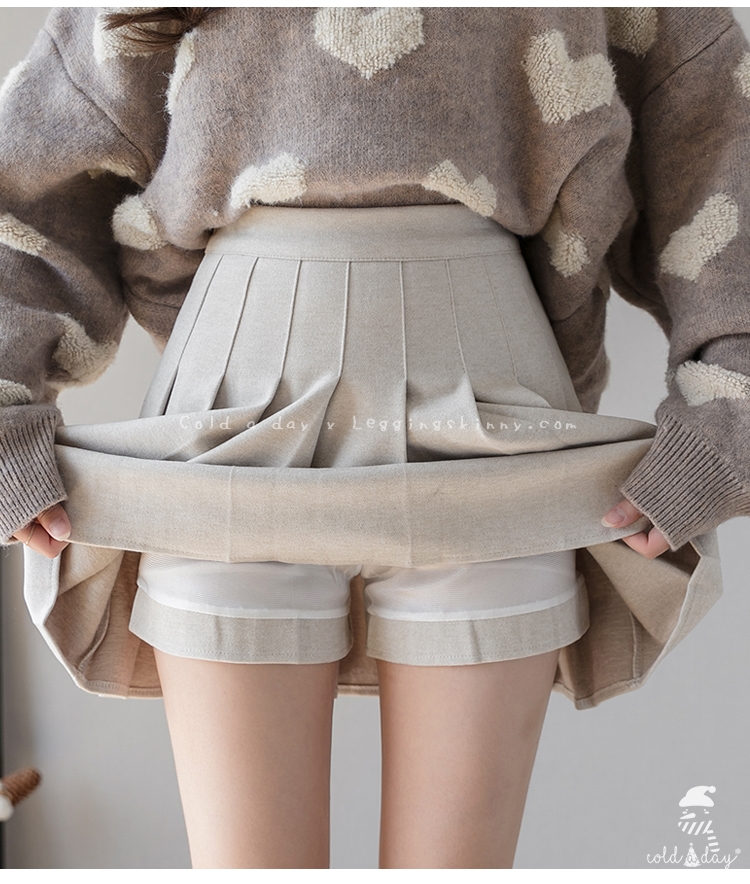 กระโปรงวูลเกาหลีทรงพรีท มี 3 สี S-2XL