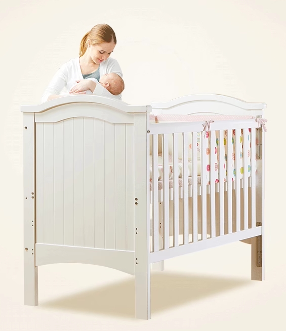 TP21057 (WD23) เตียงไม้สีขาว white premium European design แบบสไลด์ข้าง